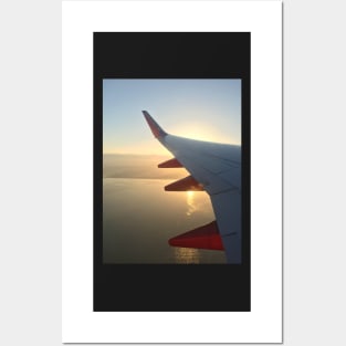 Plane Wing Sunrise Posters and Art